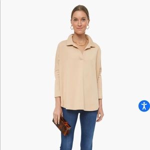 Pomander Place Camel Easy Polo Sweatshirt